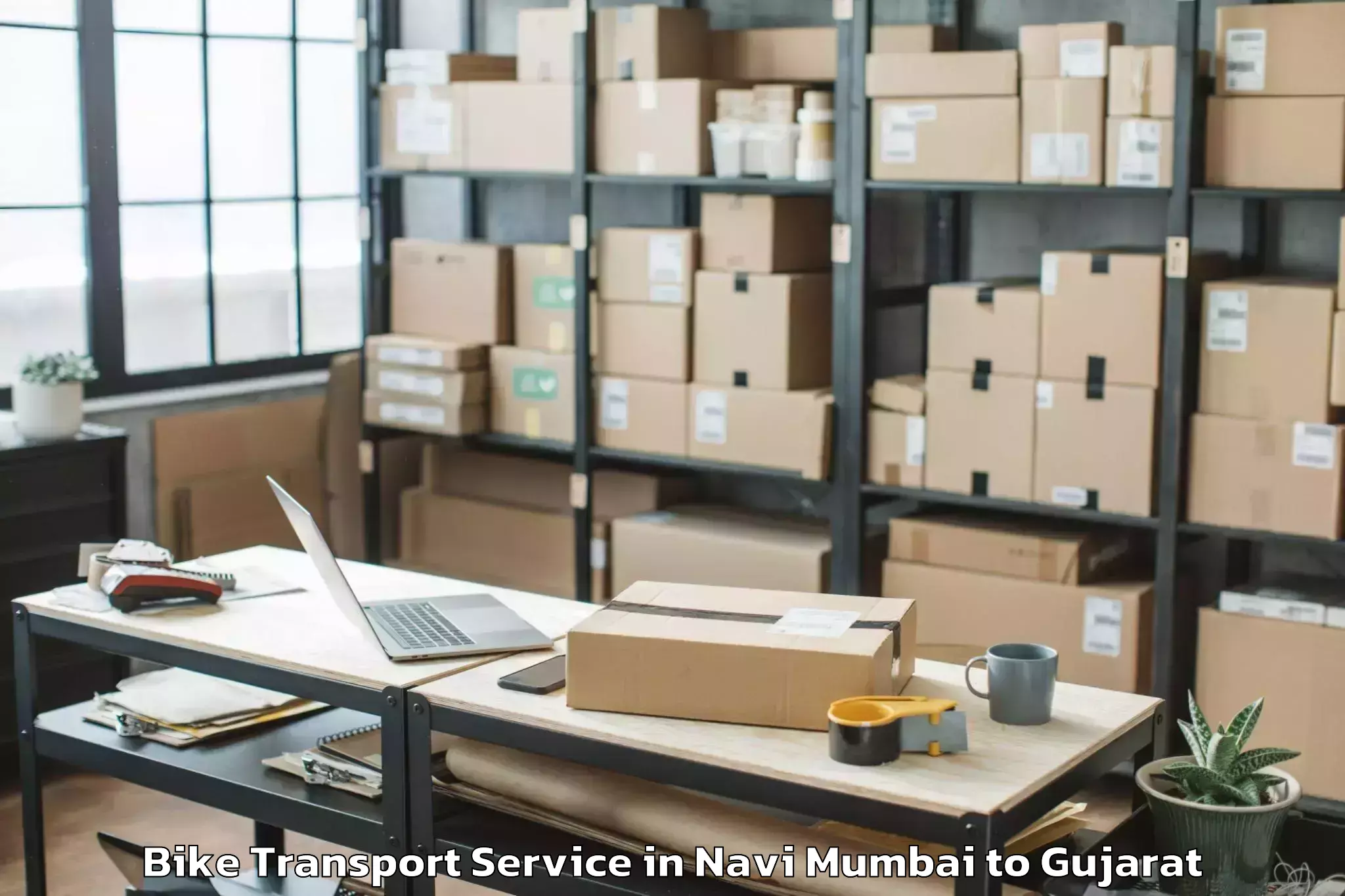 Top Navi Mumbai to Dahej Bike Transport Available